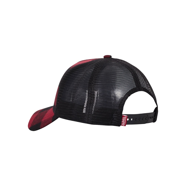 Von dutch homme casquettes  baseball carreaux filet rouge2566601_4 sur voshoes.com