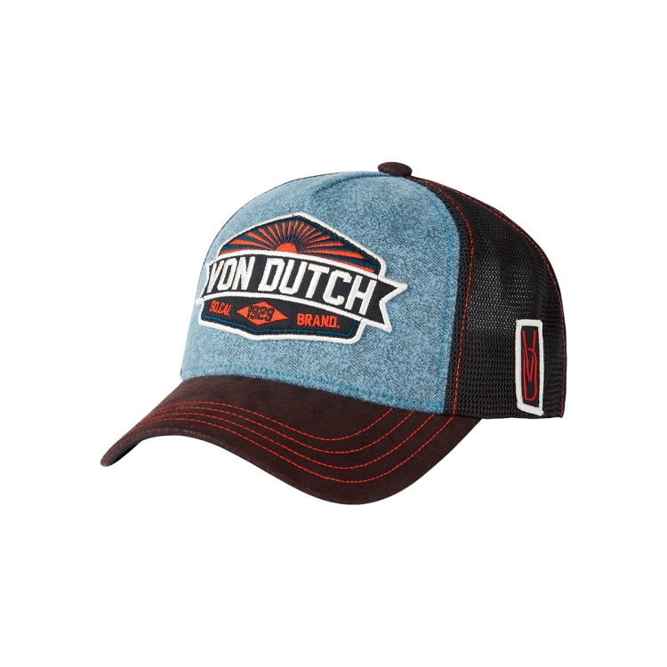 Von dutch homme casquettes   imitation cuir bleu2566801_2 sur voshoes.com