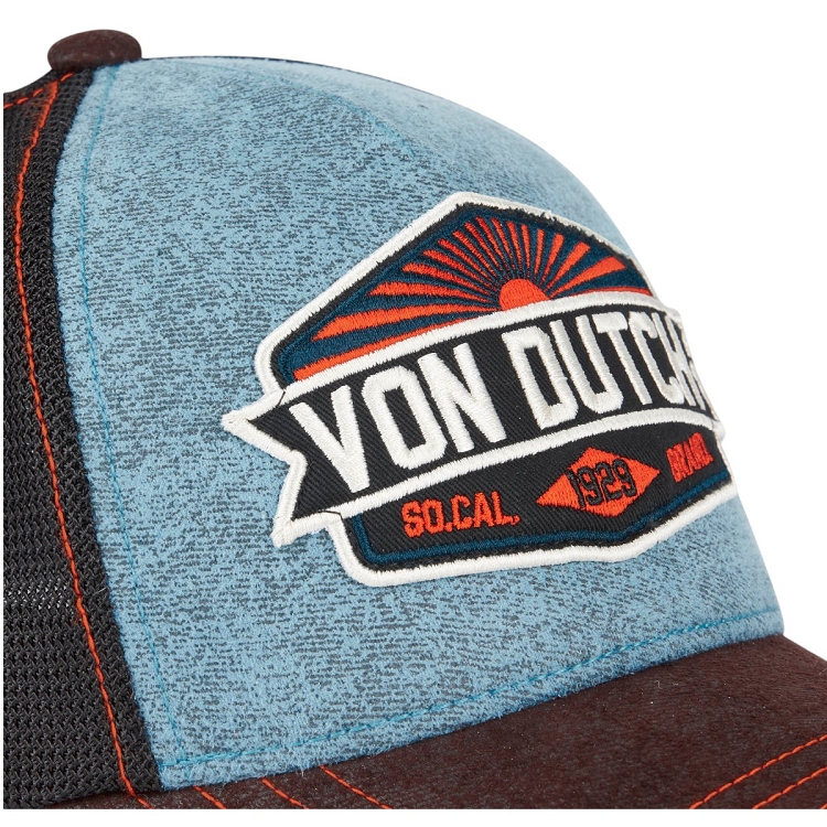 Von dutch homme casquettes   imitation cuir bleu2566801_3 sur voshoes.com