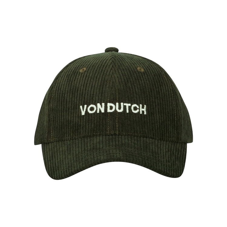 homme Von dutch homme casquette baseball  velours cotele broderie vert