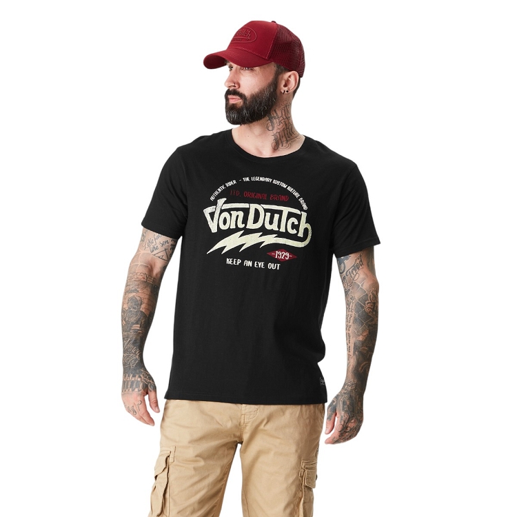 homme Von dutch homme tee shirt slub  avec logo noir