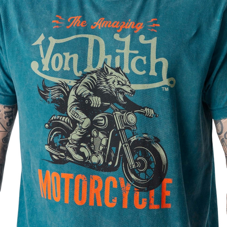 Von dutch homme tee shirt logo et acid wash bleu2568401_3 sur voshoes.com