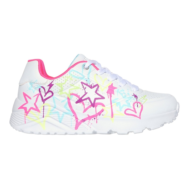 fille Skechers fille uno lite   my drip blanc