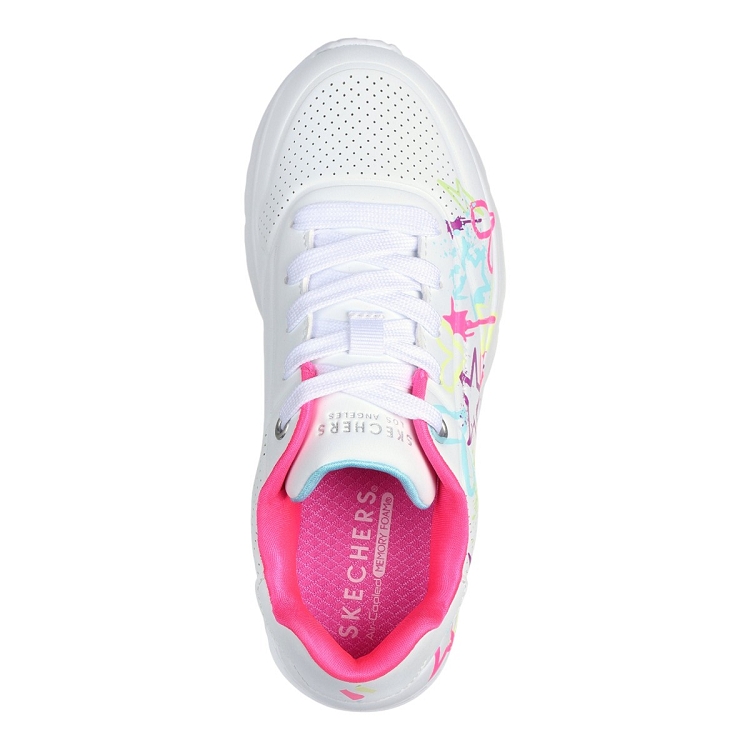 Skechers fille uno lite   my drip blanc2616401_4 sur voshoes.com