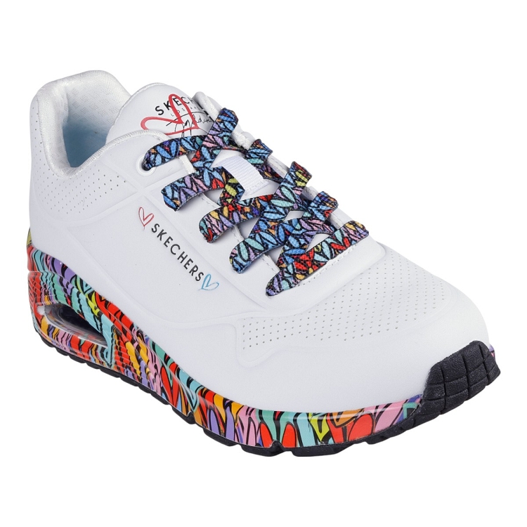 Skechers femme uno   ravaged love blanc2617001_2 sur voshoes.com