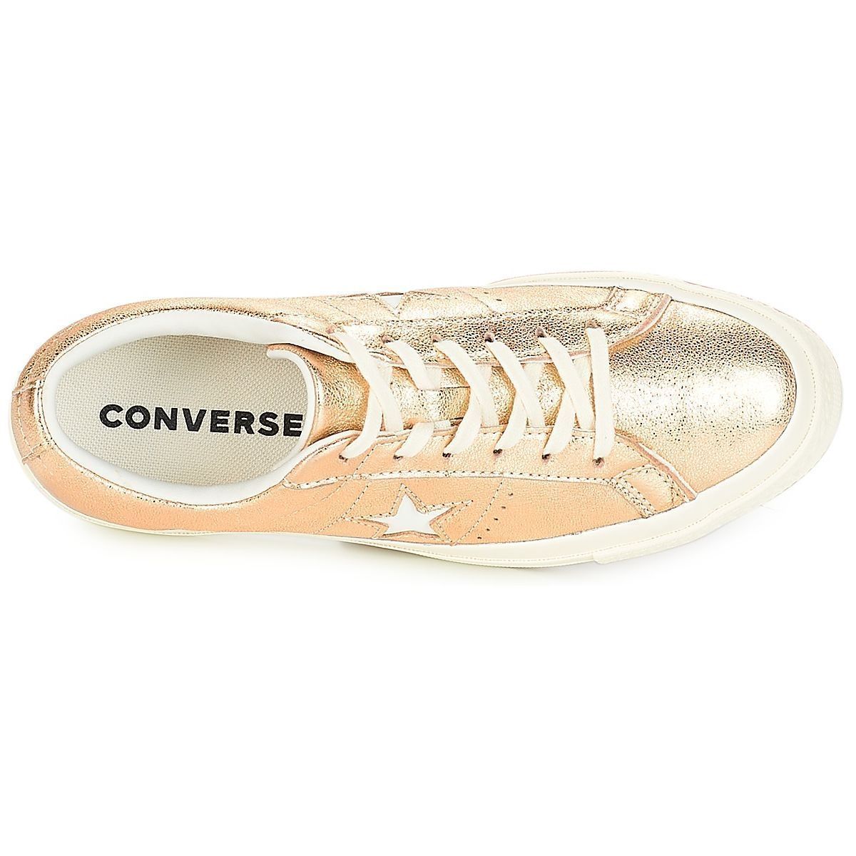 Converse one star heavy metallic leather low on sale top