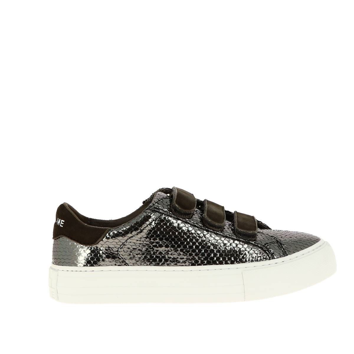 Baskets mode femme No name arcade straps java suede argent VoShoes