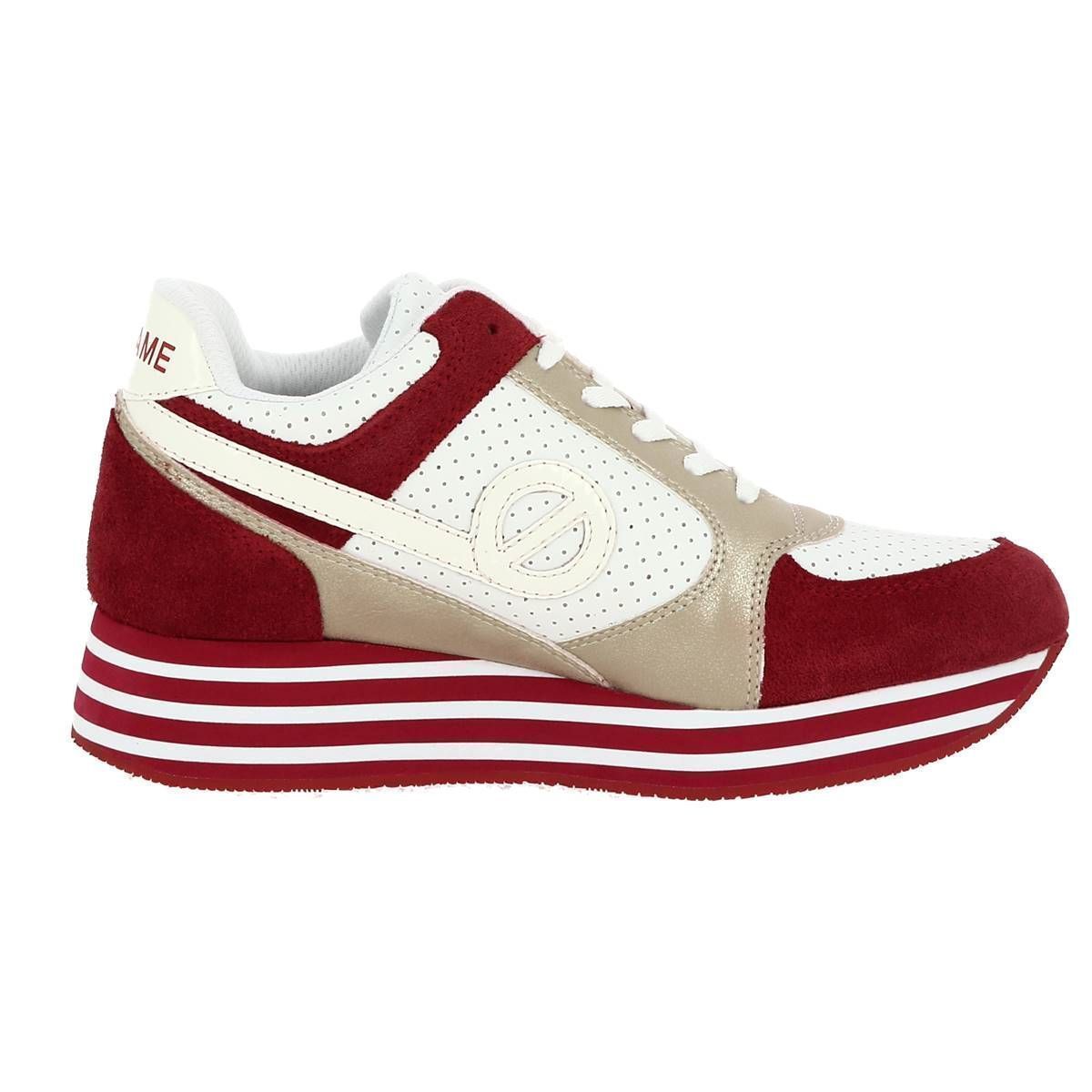 Baskets mode femme No name parko jogger suede rouge VoShoes