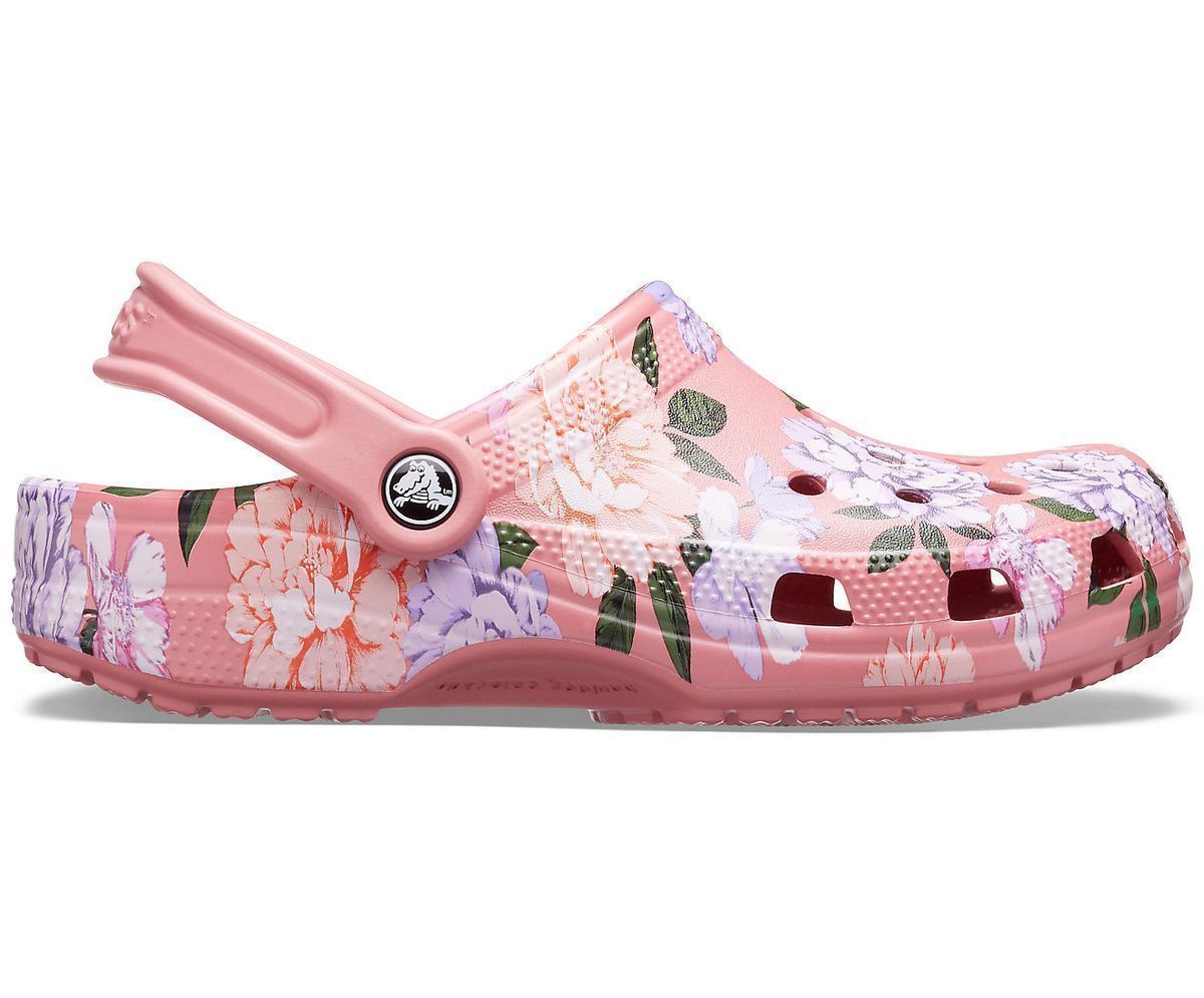 Mules femme Crocs classic print floral clog rose VoShoes