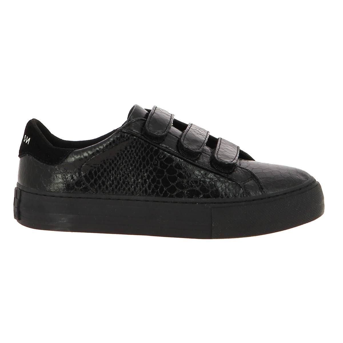 Baskets mode femme No name arcade straps python noir VoShoes