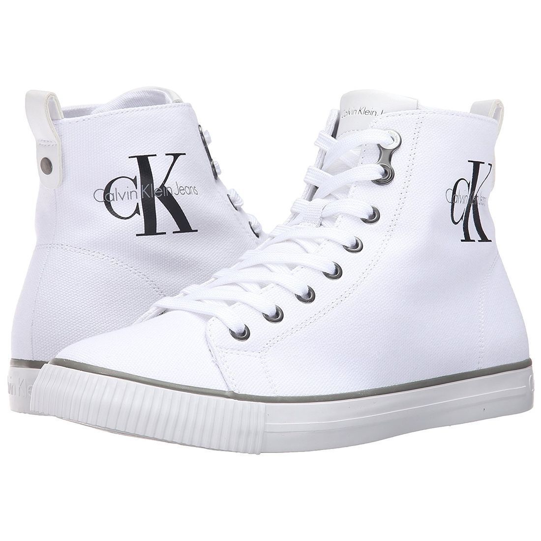 Baskets mode homme Calvin klein jeans arthur canvas blanc VoShoes