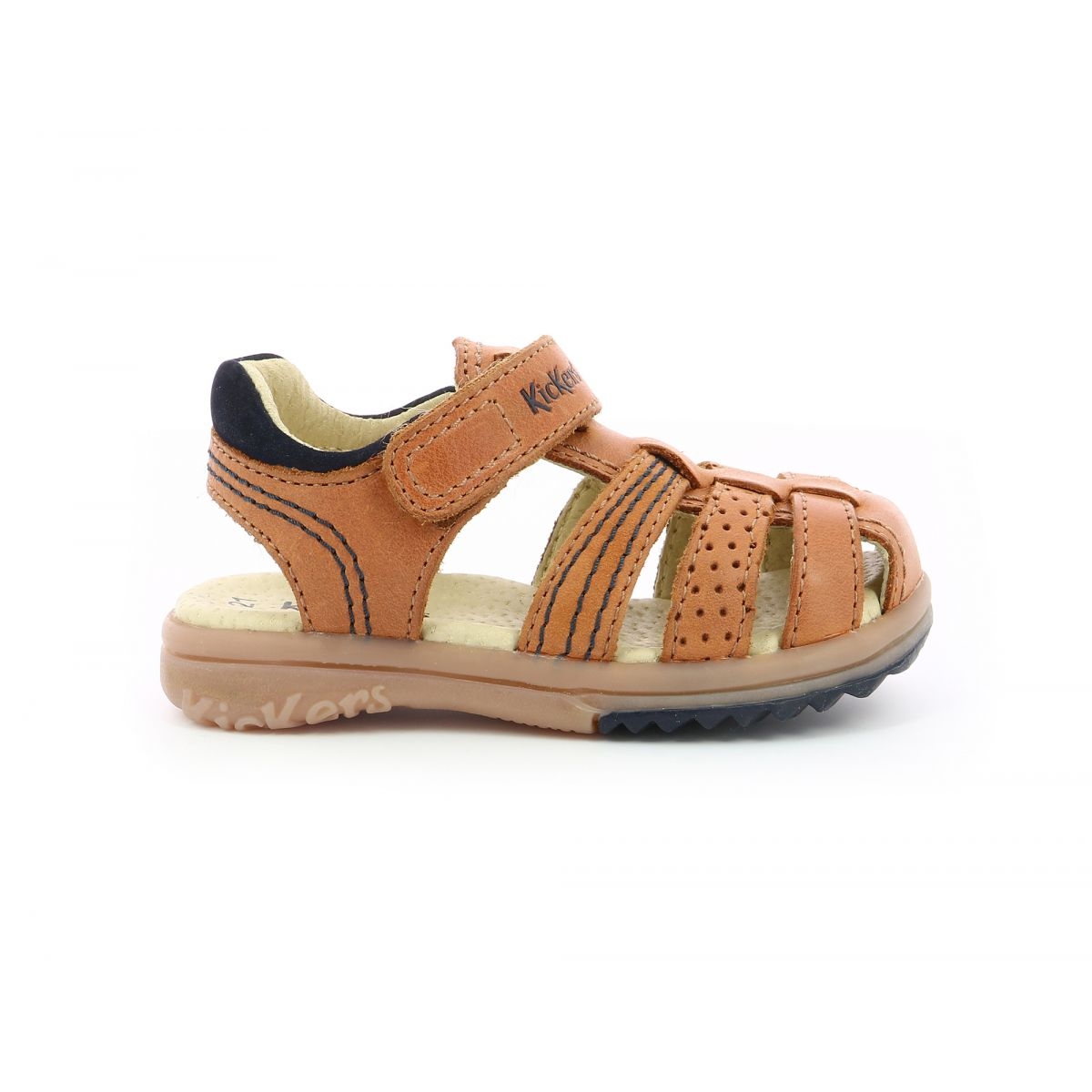 Sandales garcon Kickers platinium marron VoShoes